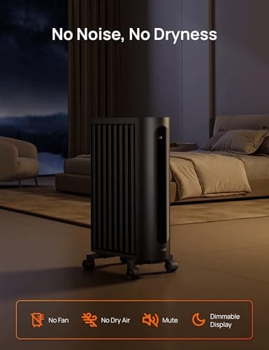 DREO Oil Filled Radiator Heater, 1500W Radiant Heater with Remote Control, Digital Thermostat, 4 Modes, 24h Timer, 10 Safety Protections, Child Lock, Space Heaters for Indoor Use Large Room Bedroom 7