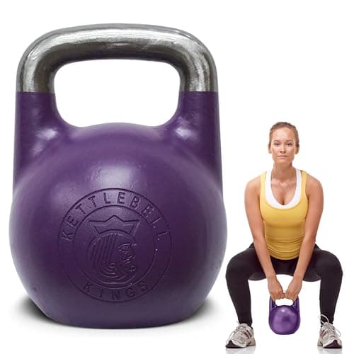 Kettlebell Kings Competition Kettlebells Weight (35mm Handle) 8-48 KG - Hand Weights Workout Gym Equipment and Strength Training Sets for Women and Men for Home Gym - Suitable for Repetition Workouts