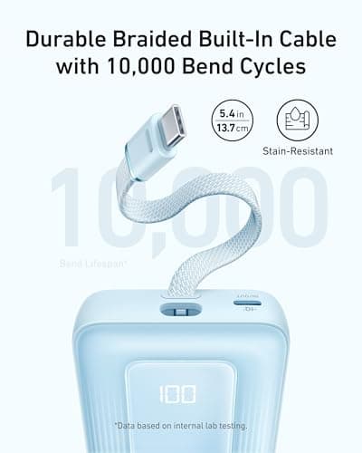 Anker Portable Charger, 10,000mAh 30W Power Bank, USB-C in and Out Fast Charging Battery Pack, Travel Essential Phone Power Bank, for iPhone 17/16, Galaxy and More (Black, 10000.00, Milliamp Hours) 3