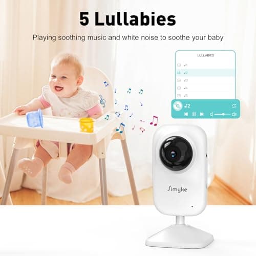 Simyke Upgrade Video Baby Monitor,WiFi Baby Camera,2.8" Display and App Control,1200ft Long Range,2 Way Talk,Auto Night Vision,Sound Alert,VOX,Temperature Sensor 5 Lullabies Feeding Remind,Home Use 7