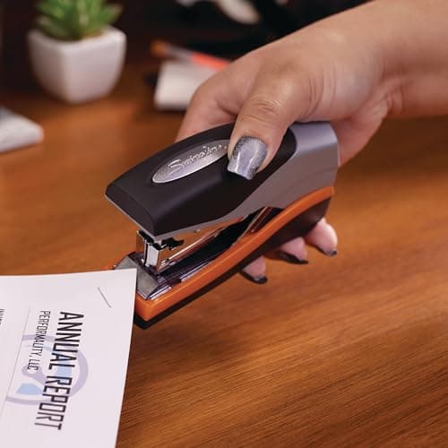 Swingline Stapler, 40 Sheet Capacity, Optima 40, Jam Free, Reduced Effort, Compact, Soft Grip, Metal, Orange, Silver and Black (87842) 6