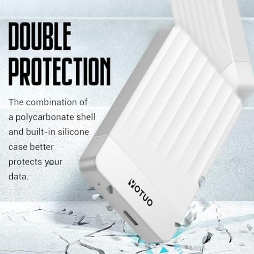 YOTUO Portable External Hard Drive Storage Expansion Mobile HDD USB 3.0 for PC, Mac, Desktop, Laptop, PS4, PS5, Xbox One X/S, Xbox 360, Xbox Series X/S, Office & Game (White, 500GB) 7
