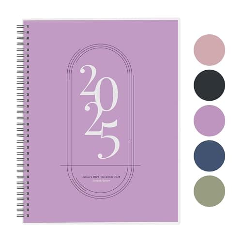 Rileys 2025 Weekly Planner - Annual Weekly & Monthly Agenda Planner, Jan - Dec 2025, Flexible Cover, Notes Pages, Twin-Wire Binding (8.5 x 11-Inches, Lilac)