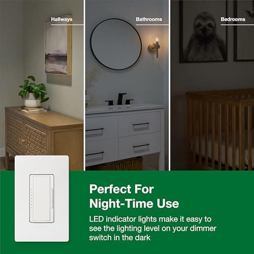 Lutron Maestro LED+ Dimmer Switch for Dimmable LED, Halogen and Incandescent Bulbs, 150W/Single-Pole or Multi-Location, MACL-153M-WH, White 5
