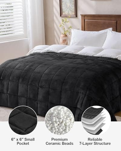 Super Fuzzy Soft Sherpa Fleece Weighted Blanket, 15 lbs Dual Sided Fluffy Heavy Weighted Blankets for Adults - No Bunching with Double Layers of Soft Inner Lining (60"x 80", 15 Pounds) 8