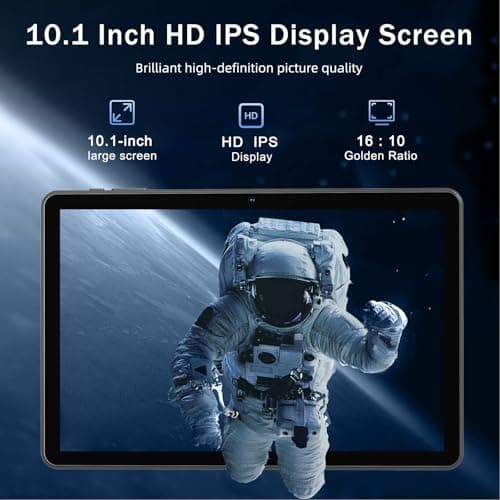 Tablet 10 Inch Android 14 Tablet, 16GB RAM 128GB ROM, 1TB Expansion, Octa-core, Large Capacity Battery, 5MP + 8MP Dual Camera, 5G/2.4G WiFi, Bluetooth 5.0, GPS, Drop-Proof Case - Black (Black) 5