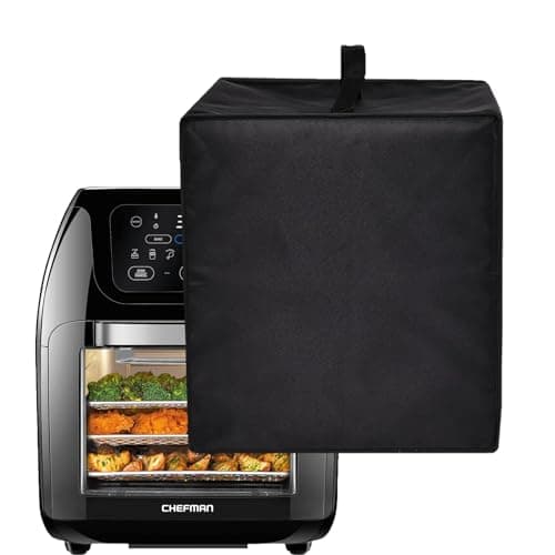 CouldyCasi Air Fryer Cover Heavy Duty Heat-resistant Waterproof Dust Protective Case Compatible with CHEFMAN Multifunctional Digital Air Fryer 10L Family Size (Black)