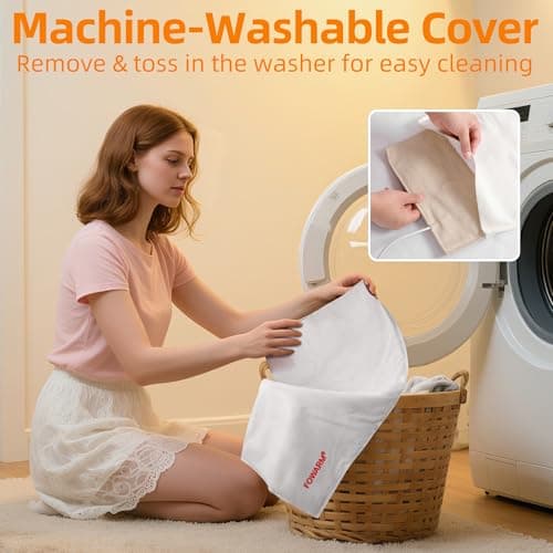 FOWARM Moist Heat Heating Pad for Back, Neck, Shoulder and Period Cramps, Weighted Electric Heating Pad for Deep Pain Relief, Auto Shut Off, Washable Removable Soft Cover, Large 11.8"x26" 7