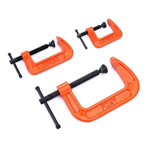 PONY Malleable Iron C-Clamp Set, 3-Piece, (1", 2", 3")