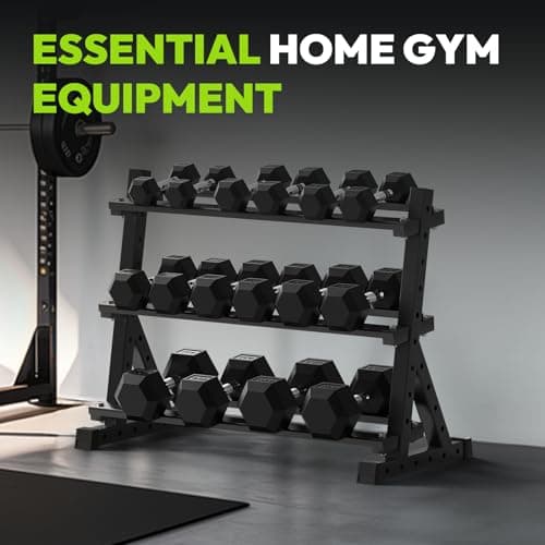 HANDBODE 3-Tier Dumbbell Rack, 1000 lb Large Capacity, Heavy Duty Weight Storage Rack for Home Gym 8