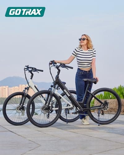 Gotrax 26" Electric Bike, Max Range 30Miles(Pedal-assist1) & 15.5/20Mph Power by 250/350W, 3 Riding Modes & Adjustable Seat, 7-Speed & Front Shock Absorber, Commuter Electric Bicycle for Adults, Black 9