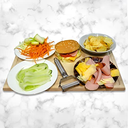 Julienne Peeler Vegetable Peeler for Kitchen - Potato Peeler Stainless Steel Fruit Peeler, Y Veggie Peeler, Sharp Blades Perfectly Cut Cheese & Boiled Sausage for Making Cheeseburgers Sandwiches 6