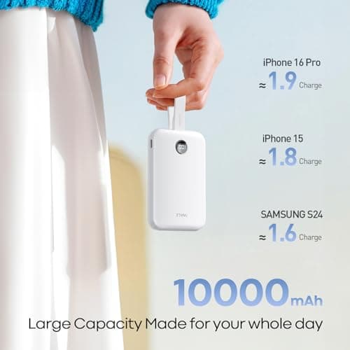 iWALK Magnetic Power Bank 10000mAh, 30W Wireless Portable Charger with Fast Charging USB-C Cable,Qi2 Certified 15W Battery Pack with LED Display for iPhone 17/16/16 Pro/15/14/13 Series, Samsung Galaxy 4