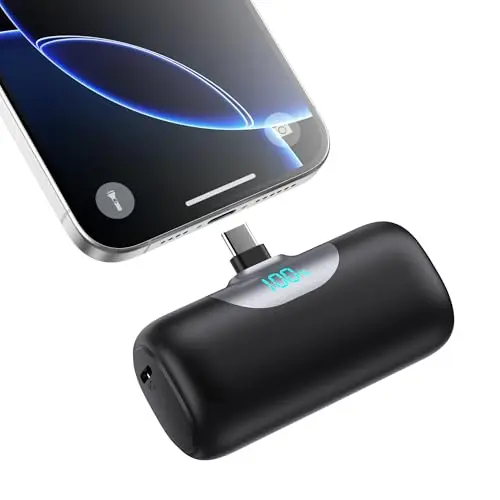 Mini Portable Charger for iPhone 17/16/15 Series,Upgraded 5500mAh PD Fast Charging USB-C Power Bank,Travel Pocket Size Portable Phone Charger for iPhone17/17Pro/17Pro Max/Air/16/15,Samsung,Android etc