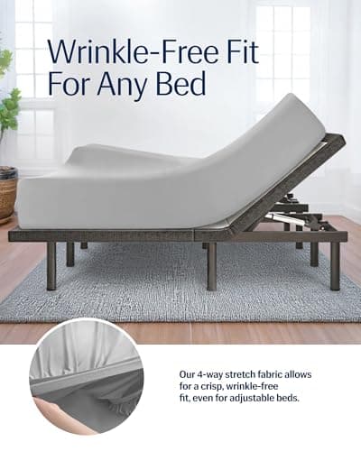 REST® Evercool®+ Fitted Sheet, King Size, Light Gray, 15" Deep (up to 18’’), Breathable Bedding for Hot Sleeper and Night Sweats, Bed Sheet with Ionic+ Self-Cleaning Silver Yarn for Sensitive Skin 5