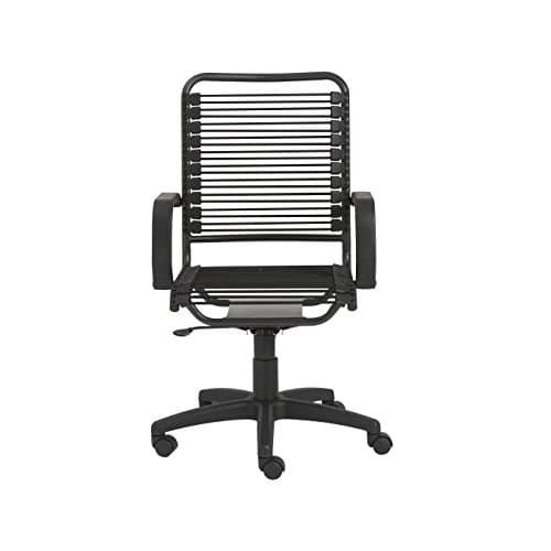 Euro Style Bradley Bungie Office Chair | Two-Lock Tilt with 360° Swivel | Adjustable Height | Blends Functionality for Home and Business Needs | Black with Graphite Frame and Black Base