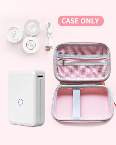 JADENS Label Maker Case D110 D11 Label Maker, Compatible with Phomemo D30 D35 Label Maker, Label Maker Box for NIIMBOT D11 Label Printer Labeler with Handle for Organization, Pink (Case Only) 6