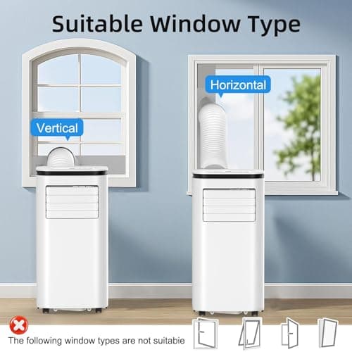 Portable Air Conditioner 12000 BTU - 2025 Upgraded, Cools 550 Sq.Ft, 3-IN-1 Free Standing Cooling AC Unit with Fan & Dehumidifier, Sleep Mode, 24H Timer, Auto Swing, Window Kit Included 9