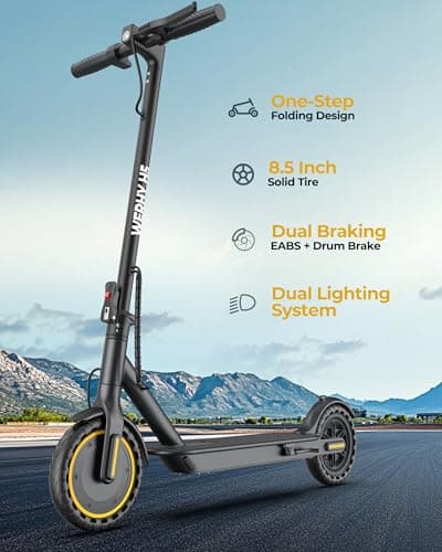 WERHY Electric Scooter, 350W/500W Powerful Motor, 19/22 MPH Max Speed, 15/23 Miles Range, Lightweight Foldable Kick Scooter with Dual Braking Systems, Smart APP 8