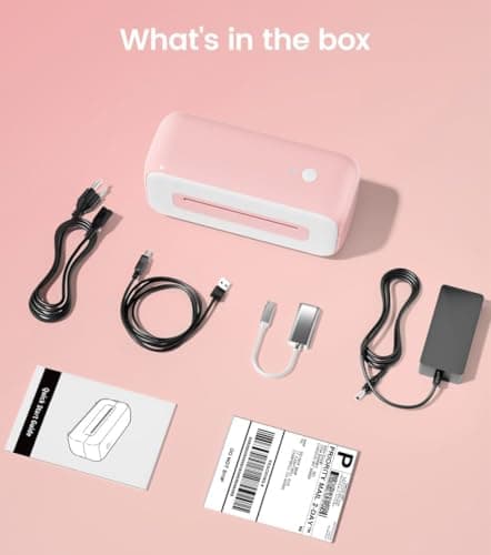 Phomemo Shipping Label Printer- Bluetooth Thermal Label Printer 4x6 for Small Business, Compatible with iPhone Android Windows Mac, Fast Inkless Printing for Ebay Amazon Shopify USPS FedEx - Pink 9