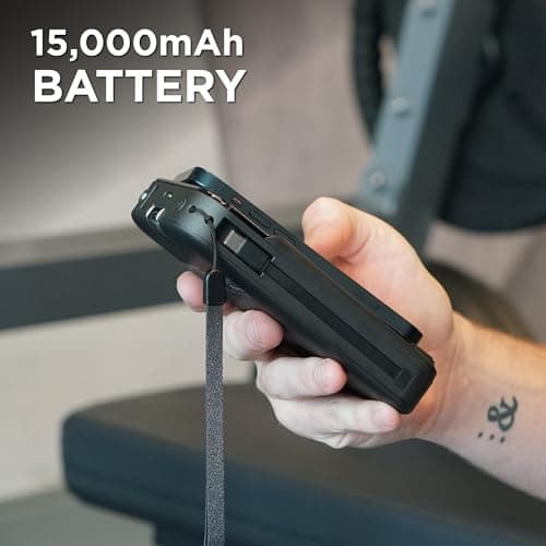 Limitless Innovations Ultimate Pro 15,000mAh Portable Power Bank PD 20W with Built-in Cables, Wireless Charging, Flashlight, Wall Plug, & Digital Display, for iPhone, Samsung, & More (Black Metallic) 5