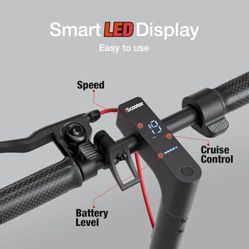 iScooter Electric Scooter for Adults & Teens, 350W Motor, Up to 15 Miles Range, 19 MPH Top Speed, Cruise Control, Dual Braking System, Foldable E-Scooter for Commuting & Campus Use 7