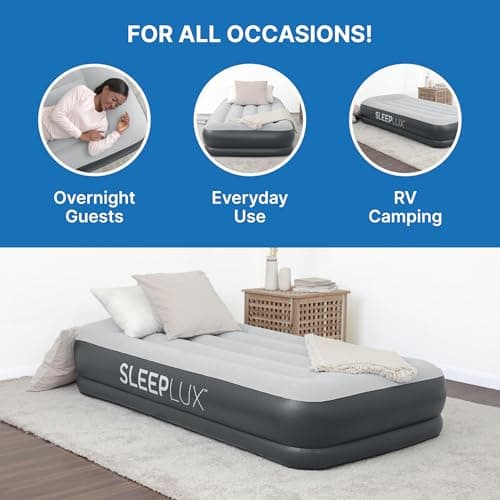 SLEEPLUX Durable Inflatable Air Mattress with Built-in Pump, Pillow and USB Charger 6