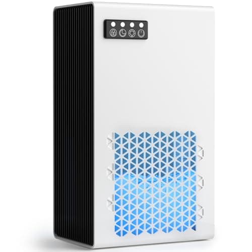 FancyBark Dehumidifiers for Home, 99oz Water Tank Dehumidifier for Bedroom Basement Bathroom RV with Auto Shut Off, Drain Hose, Sleep Mode, (White)