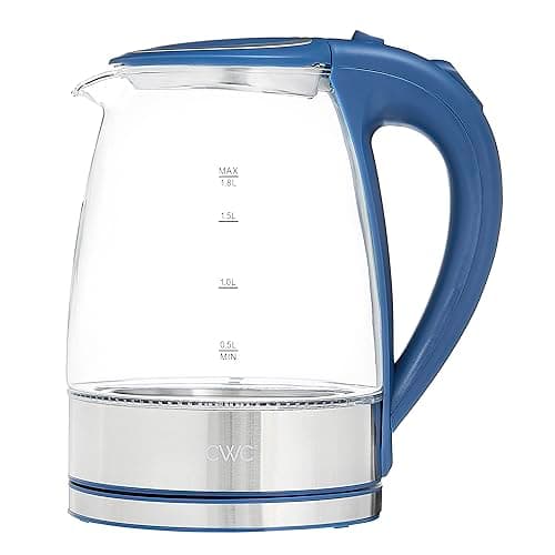 COOK WITH COLOR Electric Kettle - Rapid Boil, Sleek Design, and Safety Features - Great for Quick and Easy, Blue, 1.8 Liters