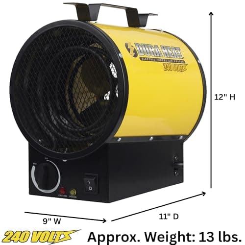 Dura Heat 240V Electric Industrial Garage, Workshop, Warehouse, Construction Heater, Wall/Ceiling Mount, 12,800 BTU, 3,750 Watt Forced Air Heater, Overheat Protection - Ideal for Garage & Workshop 10