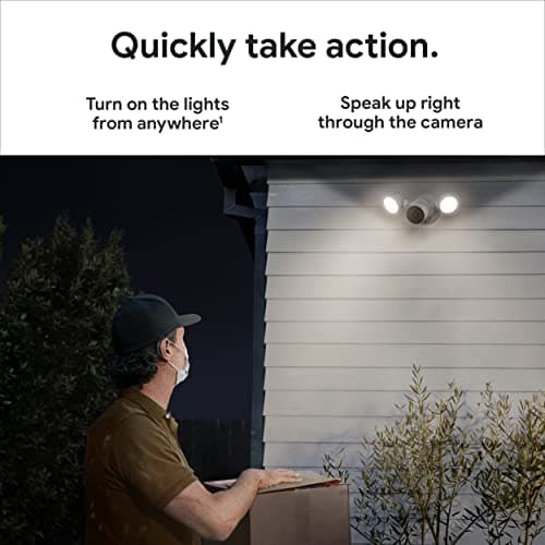 Google Nest Cam with Floodlight - Outdoor Camera - Floodlight Security Camera, White, 1 Count (Pack of 1) 9