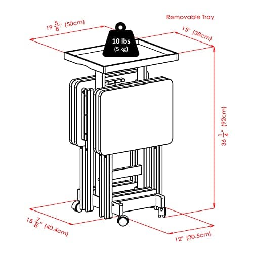 Winsome 6-Piece Snack Table, Walnut (94828) 8