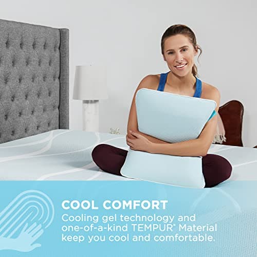 TEMPUR-ProForm + Cooling ProHi Pillow, Memory Foam, Queen, 5-Year Limited Warranty,Blue 5