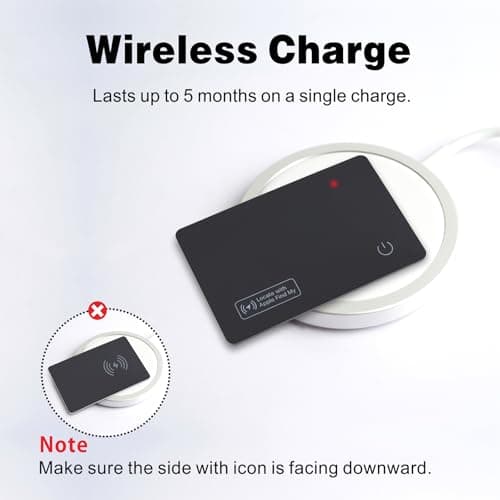 Wallet Tracker Card, Apple Find My Compatible (iOS Only), Slim Smart Bluetooth Tracker, Rechargeable Item Locator for Keys & Luggage, IP68 Waterproof, Gift for Men & Women 6