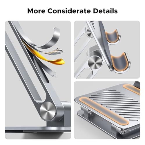 UGREEN Tablet Stand Holder for Desk Dual Rod Support Aluminum Tablet Holder Adjustable Multi-Angle Home Office Accessories Compatible with iPad Pro 13 12 11 10.5 Air Mini 5 4 3 2 Phone E-Reader Silver 5