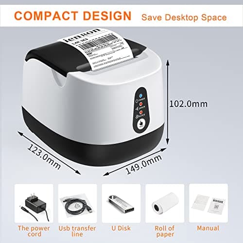 ienRon Thermal Receipt Printer, 58mm Max-Width POS Printer with High-Speed Printing and Advanced Thermal Technology, Support ESC/POS Window Linux Operating System Printing 6