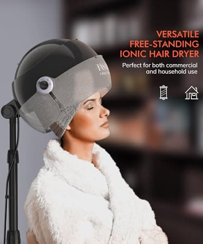 TASALON Ionic Hooded Hair Dryer - 1875W Bonnet Dryer with 3 Temperature Settings - Portable Standing Dryer for Home and Salon 6