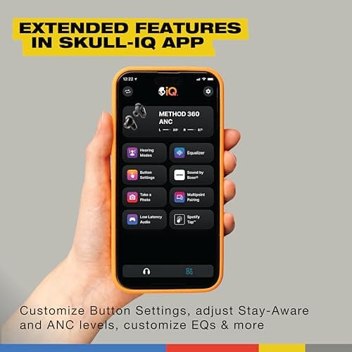 Skullcandy Method 360 ANC Wireless Earbuds, Sound by Bose, Bluetooth Headphones, Premium Noise Cancelling, Up to 40 Hrs Battery, Sweat and Water Resistant, Microphone for iPhone Android - True Black 7