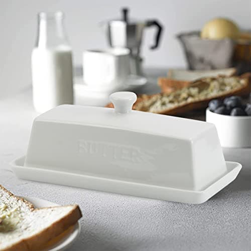 Ceramic Butter Dish with Lid - SGAOFIEE Porcelain Butter Dish with Lid and Knife for Countertop, Perfect for 1 Stick of East Coast Butter 7