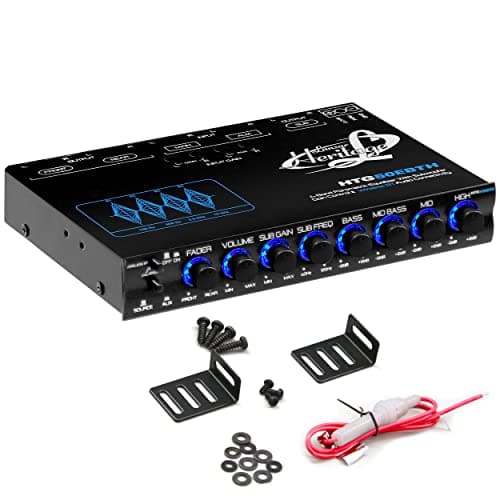 Lanzar Parametric Equalizer Subwoofer - Gain Control & Bluetooth Wireless Audio Connectivity Blue Light Illumination, Bluetooth Version: 4.0, Wireless Range: Up to 32 ft Simple Pairing