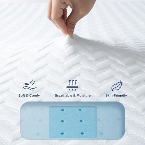 Maxzzz 2 Inch Gel Memory Foam Mattress Topper King Size High Density Bed Mattress Pad Pressure Relief Bed Topper with Remover Soft Cover, Certipur-Us & Oeko-Tex Certified White 6