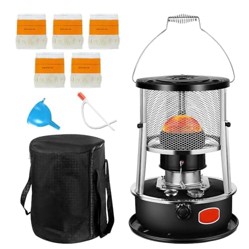 WBNVYLK Kerosene Space Heaters, 9500 BTU/H 2 In 1 Kerosene Heaters, non-Electric indoor/Outdoor Heaters, Height Adjustable Kerosene Stove, for Home, Garage, Basement And Camping And Patio Black.