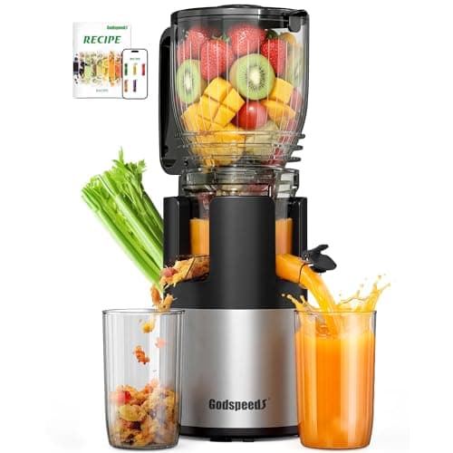 Godspeeds Juicer Machines with 5.8" Large Feed Chute, Slow Masticating Cold Press Juicer for Whole Fruits & Vegetables, Easy to Clean Design, High Juice Yield Home Juicer for Daily Wellness