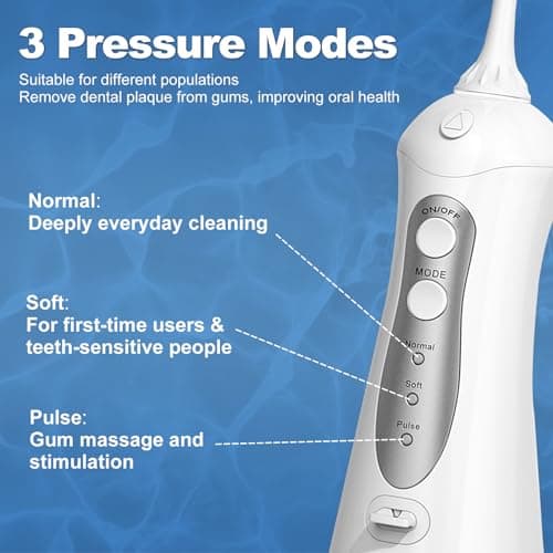 Water Flosser Cordless Teeth Pick: Portable Adults Dental Oral Irrigator for Travel 300ML Flossers Cleaning for Shower 5