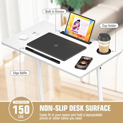 Eocnrhe Treadmill Desk, Mobile Small Standing Desk with Wheels for Walking Pad, Portable Table for Laptop, Rolling Table Adjustable Height, Bedside Table 6