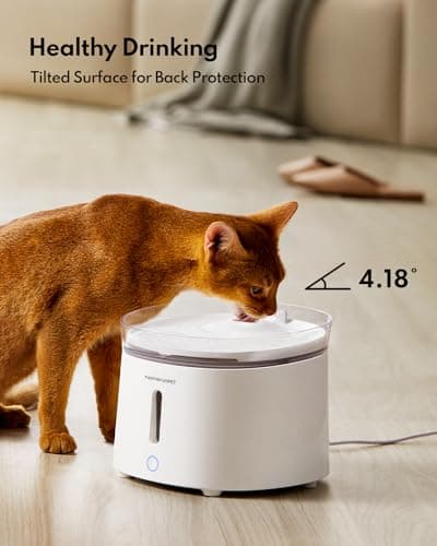 Silent Cat Water Fountain, HomeRunPet Pet Fountain with Wireless-Pump, Small-Dog Water Dispenser, Dual Mode, Quick Assembly & Easy-Clean, Filters Included, 68 oz/2L 8