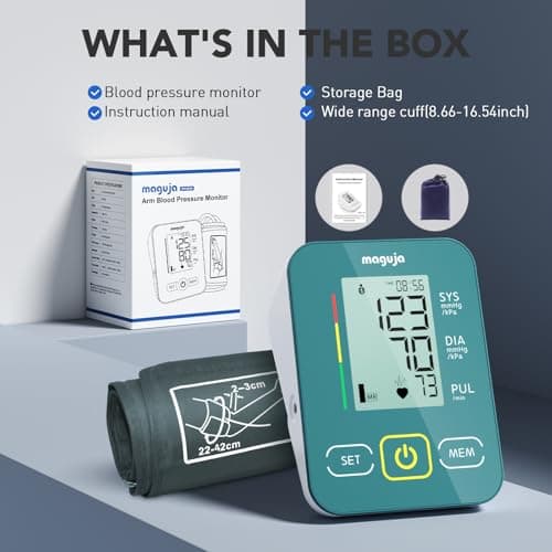 Arm Blood Pressure Monitor,maguja Blood Pressure Machine,BP Monitor Automatic Upper Arm Digital with Blood Pressure Cuff for Home Use (Green) 7