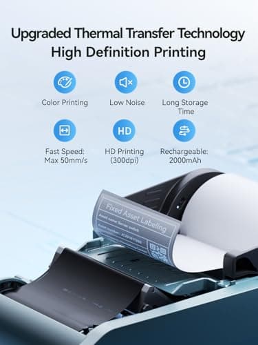 NIIMBOT M2 Label Maker with Tape 2Inch Thermal Transfer Support Color Ribbon Printing Bluetooth Sticker Printer for Office Small Business School Home Cable Storage, Compatible with Phones & PC 8