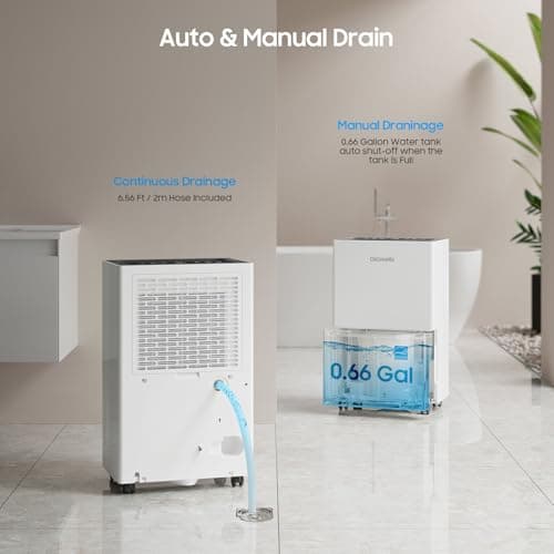 4500 Sq.ft Energy Star Dehumidifier for Home Basement, Glowells 52 Pints Large Room Dehumidifier with Drain Hose & Water Tank 0.58 Gal, Dehumidifiers with Smart Humidity Control, Auto Defrost 7
