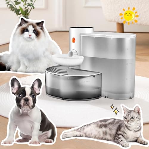Automatic Pet Water Fountain,2025 Upgraded Smart Pet Water Fountain No Filter,Cat Water Dispenser Wireless Pour-Over,3L/106oz Ultra-Quiet Design,Pet Gravity Water Dispenser for Cat, Dog